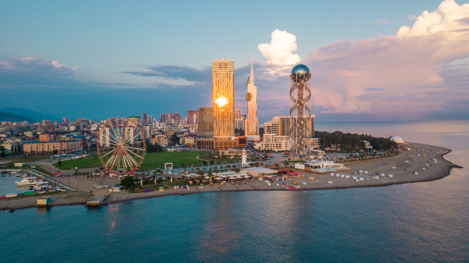 Burak Baslilar — Porta Batumi Tower, Batumi — Batumi peninsula and the tower (from the sea)