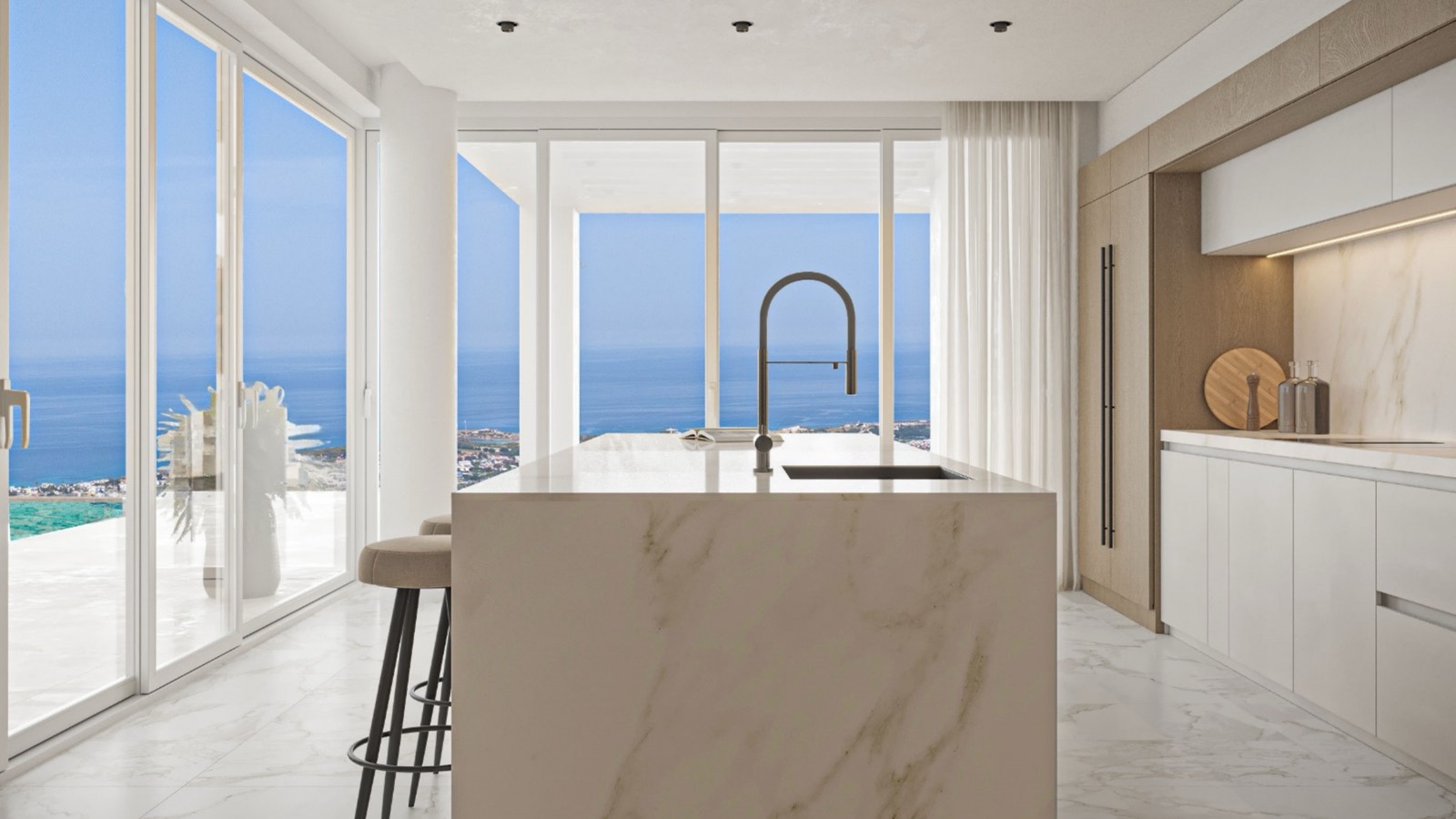 Burak Baslilar — Karmi Villas, Kyrenia — Sea-view kitchen island