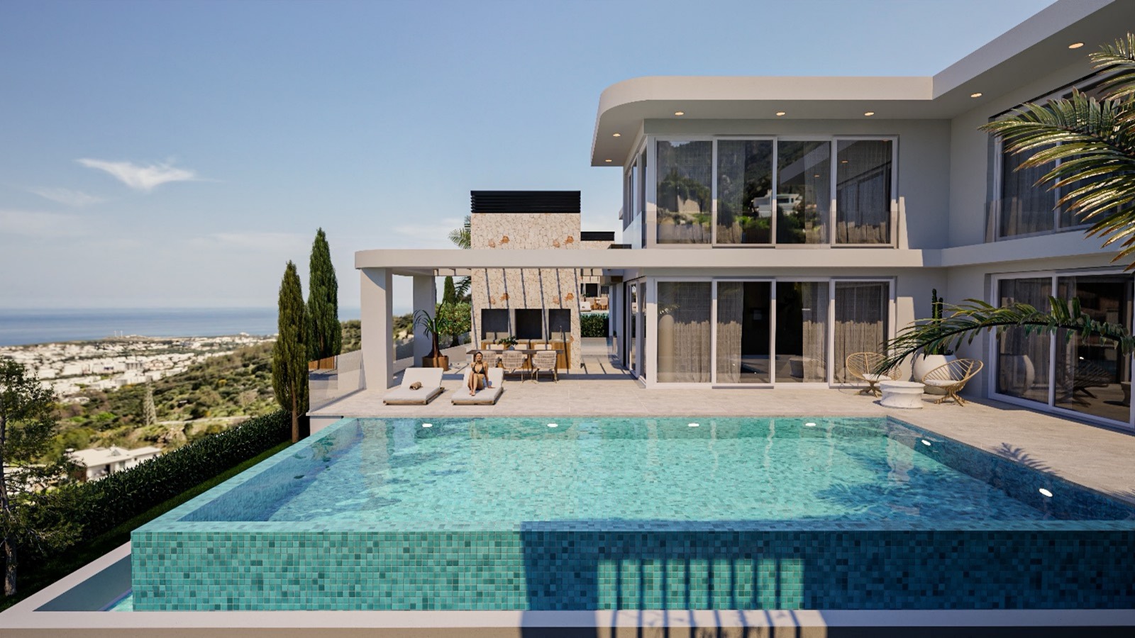 Burak Baslilar — Karmi Villas, Kyrenia — Infinity pool and Mediterranean view