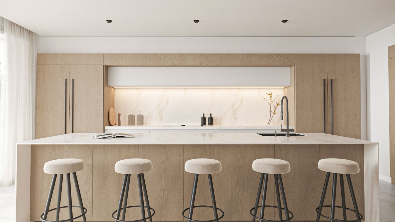 Burak Baslilar — Karmi Villas, Kyrenia — Marble island kitchen